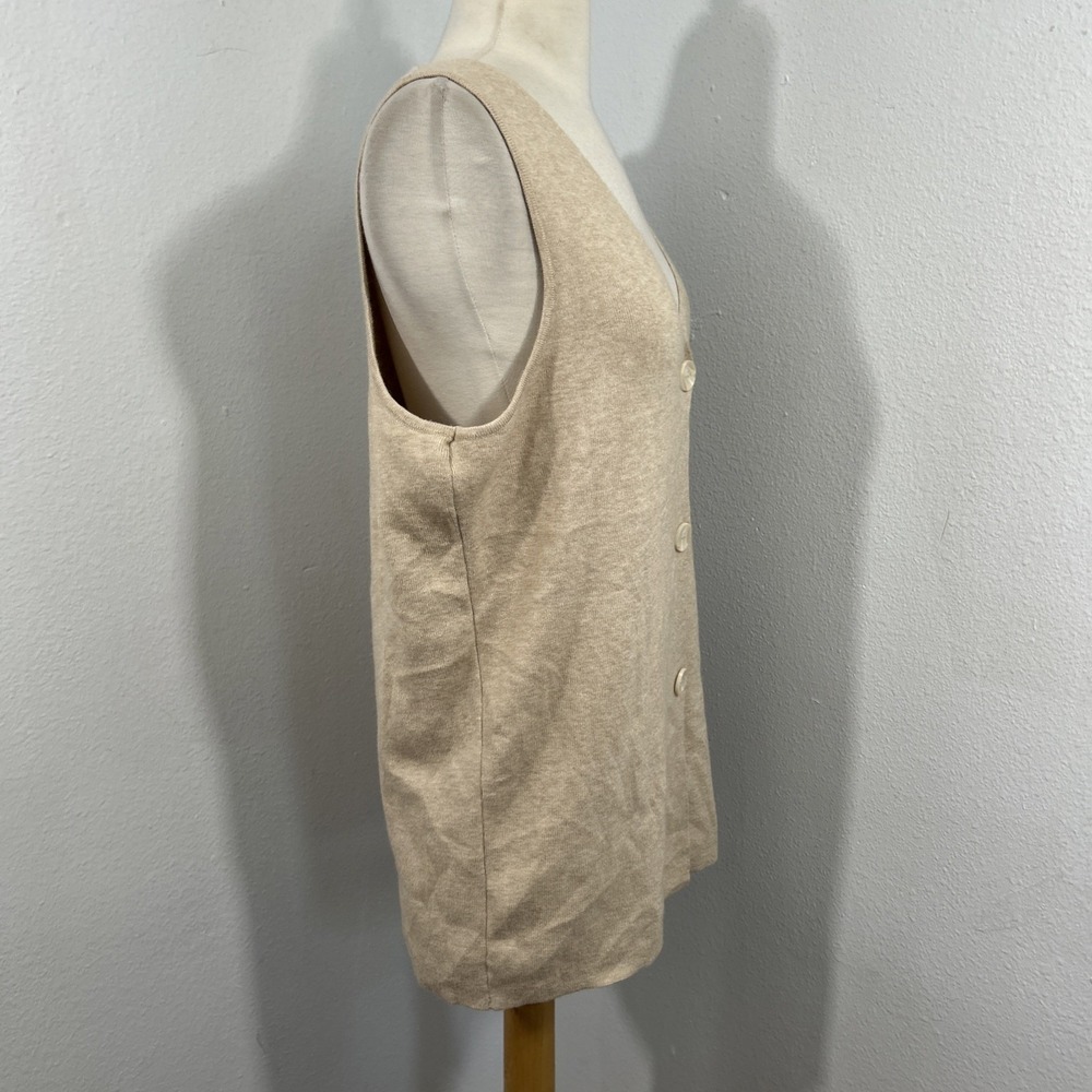 Pink Rose Sweater Vest Pants Womens L Beige Preppy Retro Quiet Luxury Set - Picture 6 of 14
